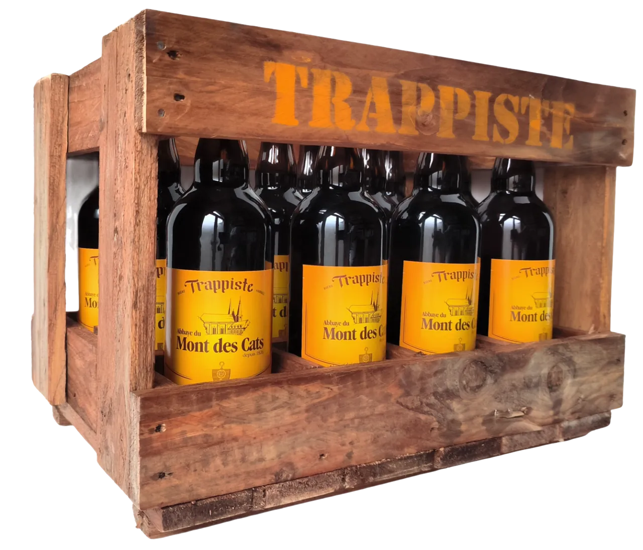 La caisse à bière trappiste en bois (75cl)
